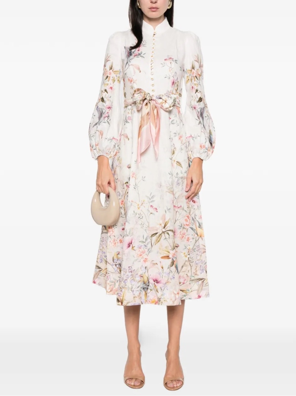 ZIMMERMANN Rebellion button floral-print midi dress